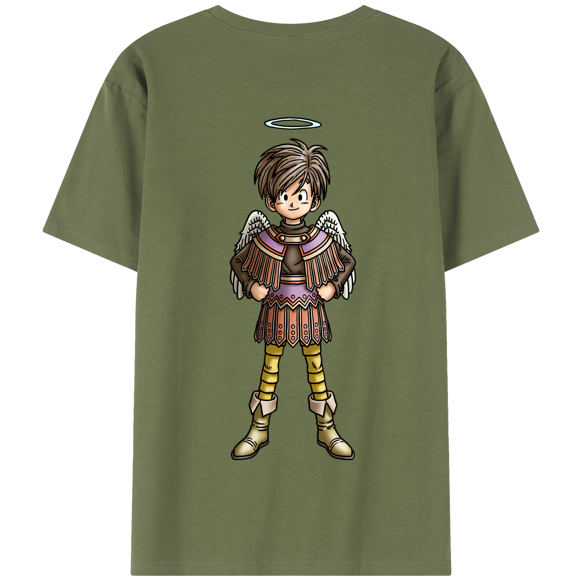 （画像用） ドラゴンクエスト Doragon Kuesuto Dragon Quest 綿100％半袖Tシャツ（背面プリント）